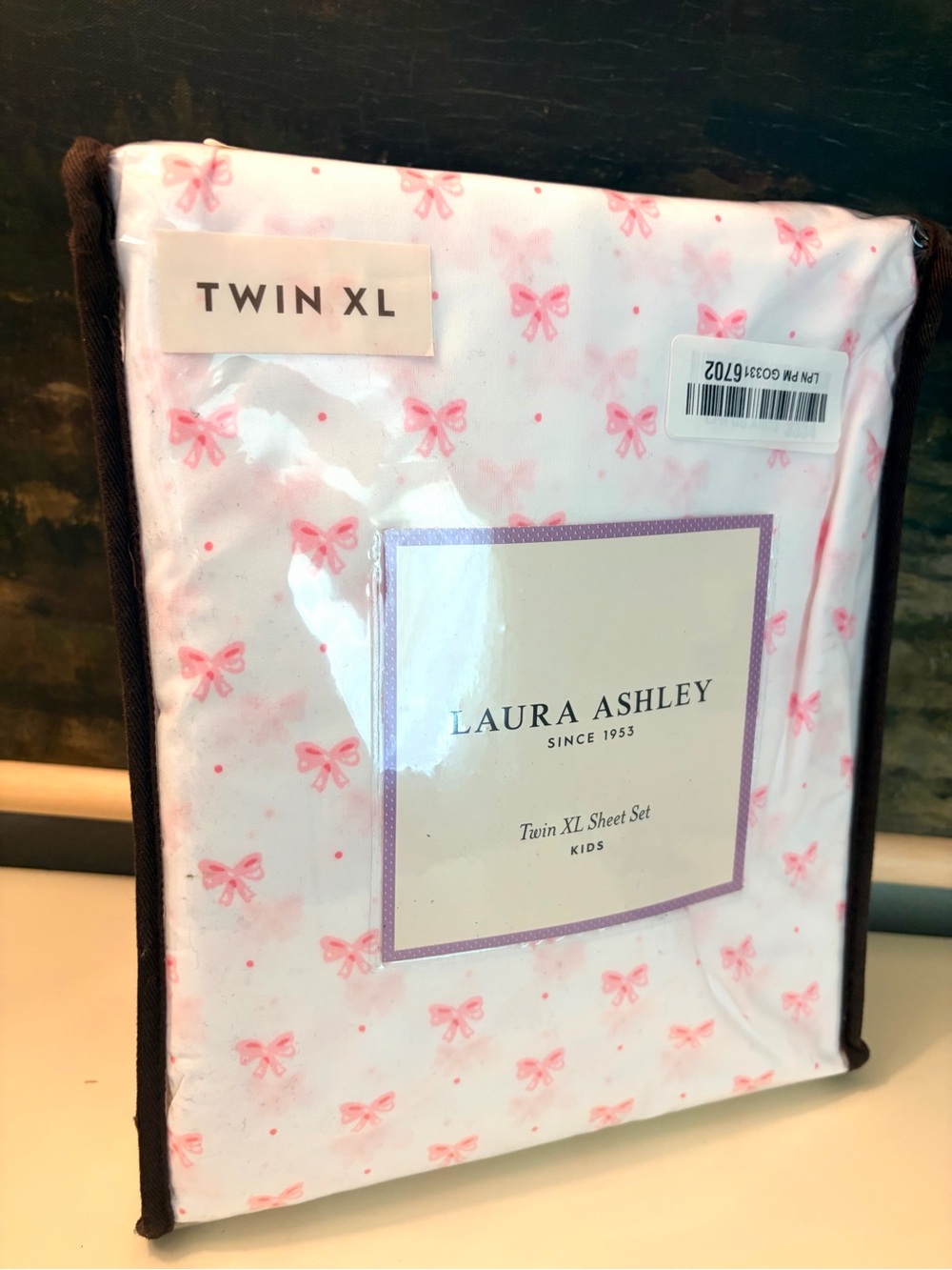 Laura Ashley White Sheet Set with Pink Bow Motif